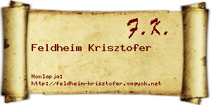 Feldheim Krisztofer névjegykártya